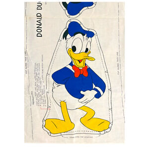 Donald Duck Fabric Panel Cut & Sew Pillow Doll Toy Vintage Disney Ameritex NOS